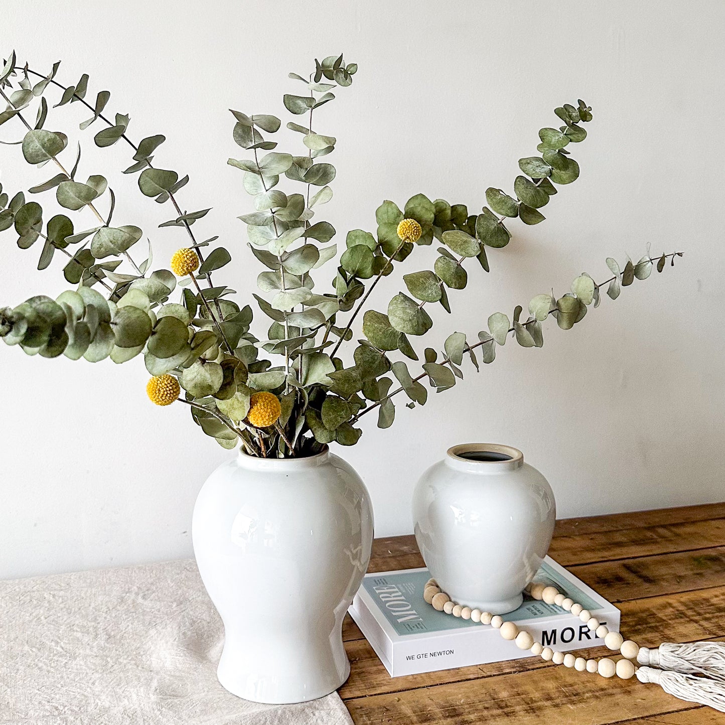 Floreros Anfora cerámica esmaltada blanco Florero Frank Home Chile