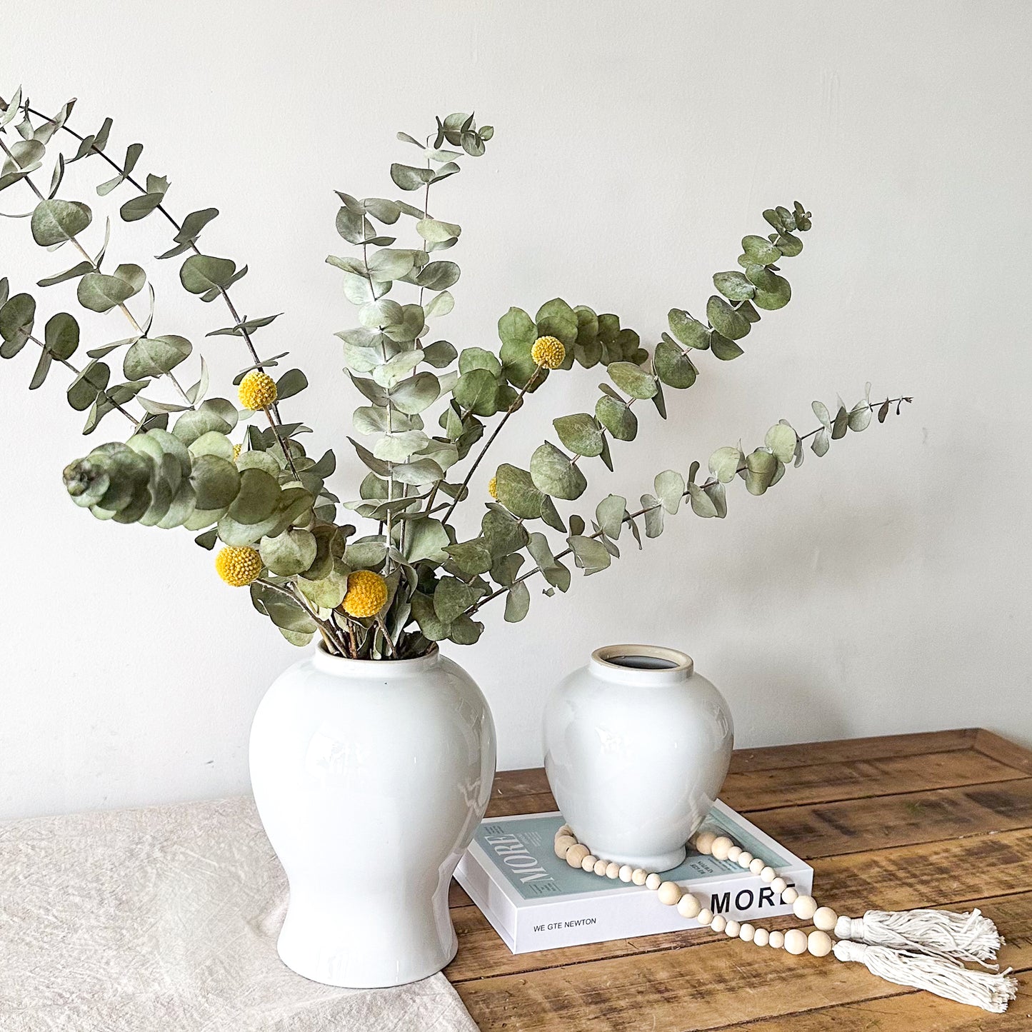 Floreros Anfora cerámica esmaltada blanco Florero Frank Home Chile