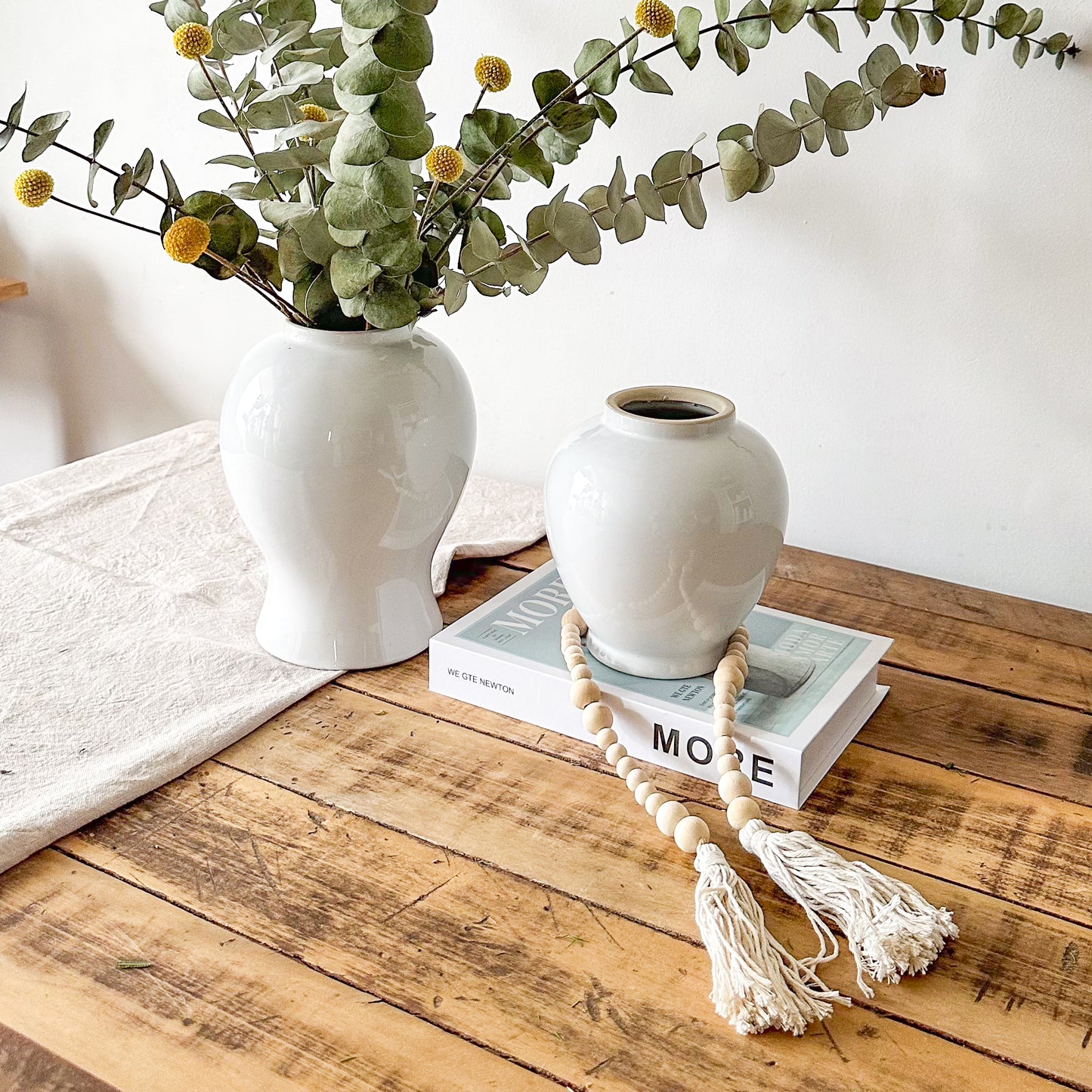 Floreros Anfora cerámica esmaltada blanco C Florero Frank Home Chile