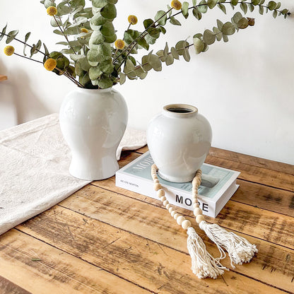 Floreros Anfora cerámica esmaltada blanco C Florero Frank Home Chile