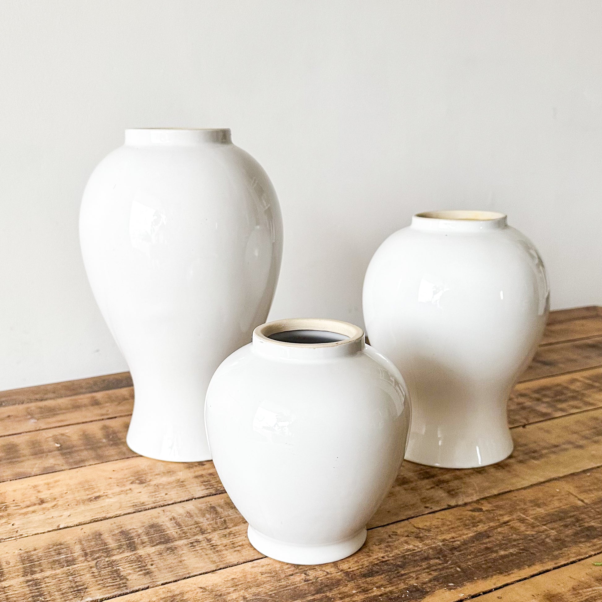 Floreros Anfora cerámica esmaltada blanco Florero Frank Home Chile