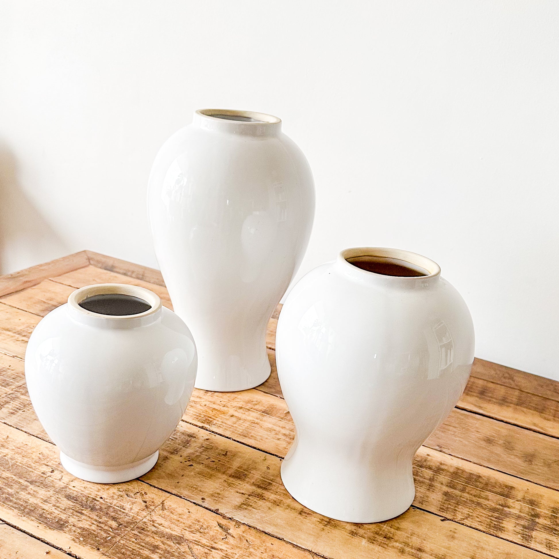 Floreros Anfora cerámica esmaltada blanco Florero Frank Home Chile