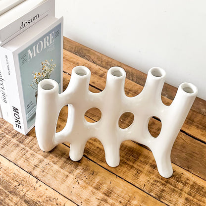 Florero Abstracto Cerámica Escultural Florero Frank Home Chile