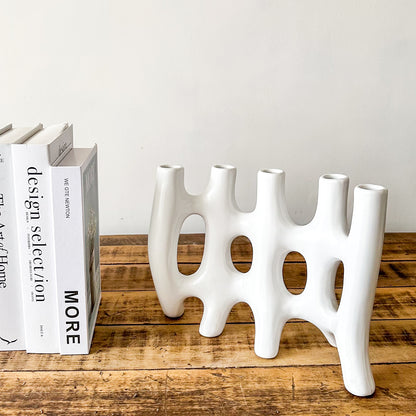 Florero Abstracto Cerámica Escultural Florero Frank Home Chile