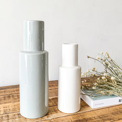Florero Cerámica Esmaltada Tubo