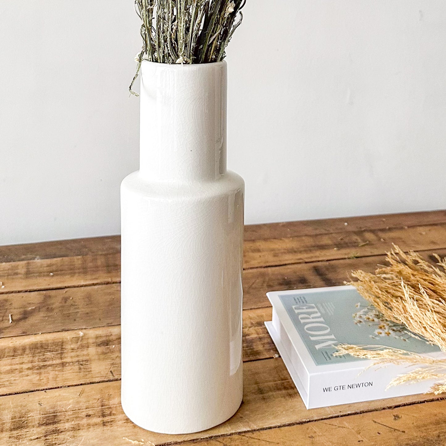 Florero Cerámica Esmaltada Tubo