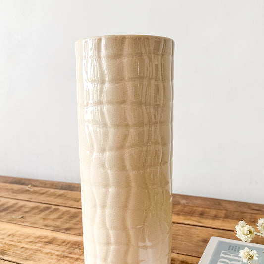 Florero Cilindro Textura Beige