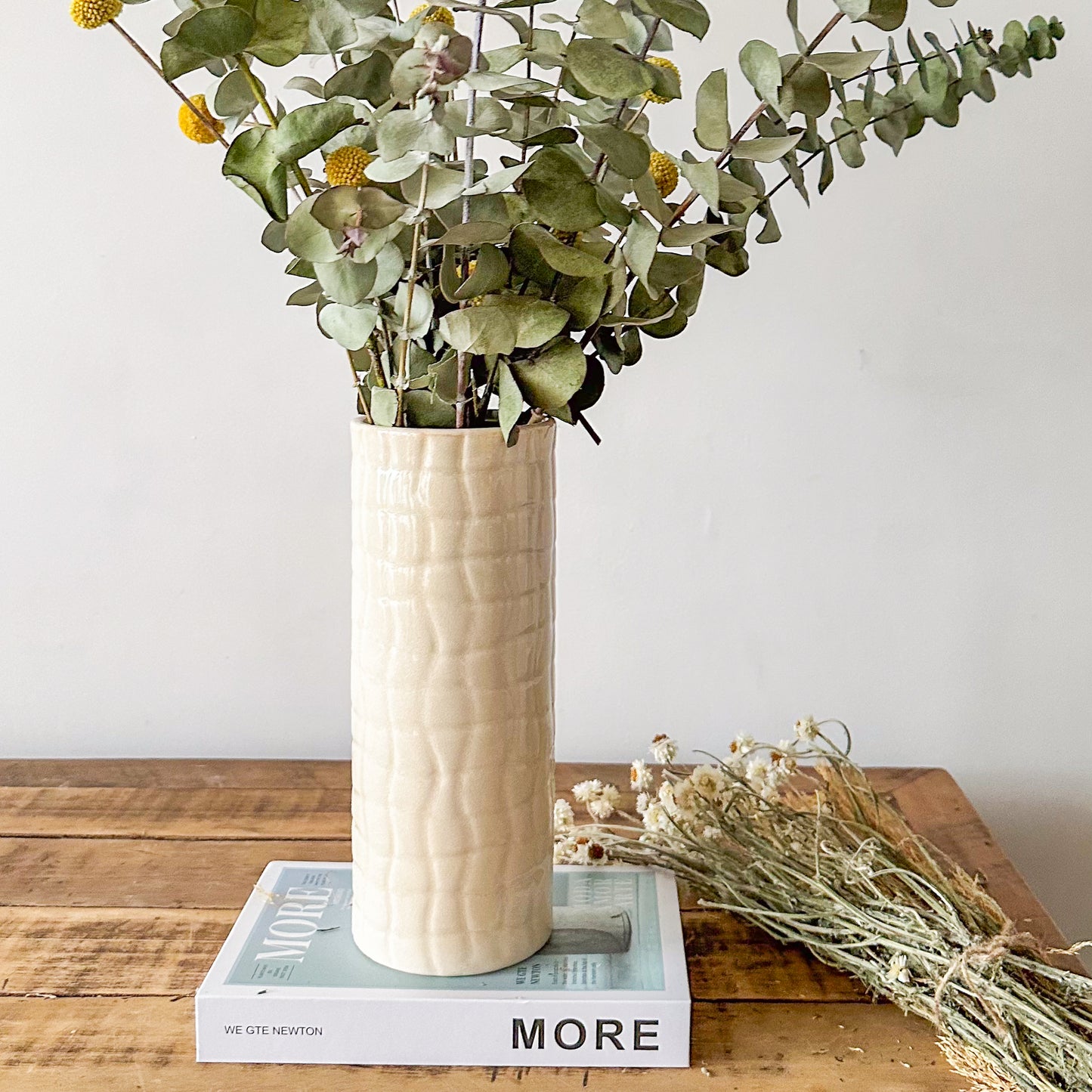 Florero Cilindro Textura Beige