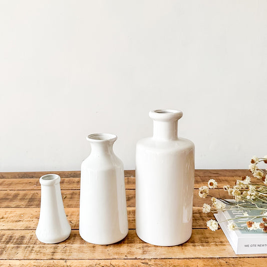 Floreros Botella Cerámica Esmaltada
