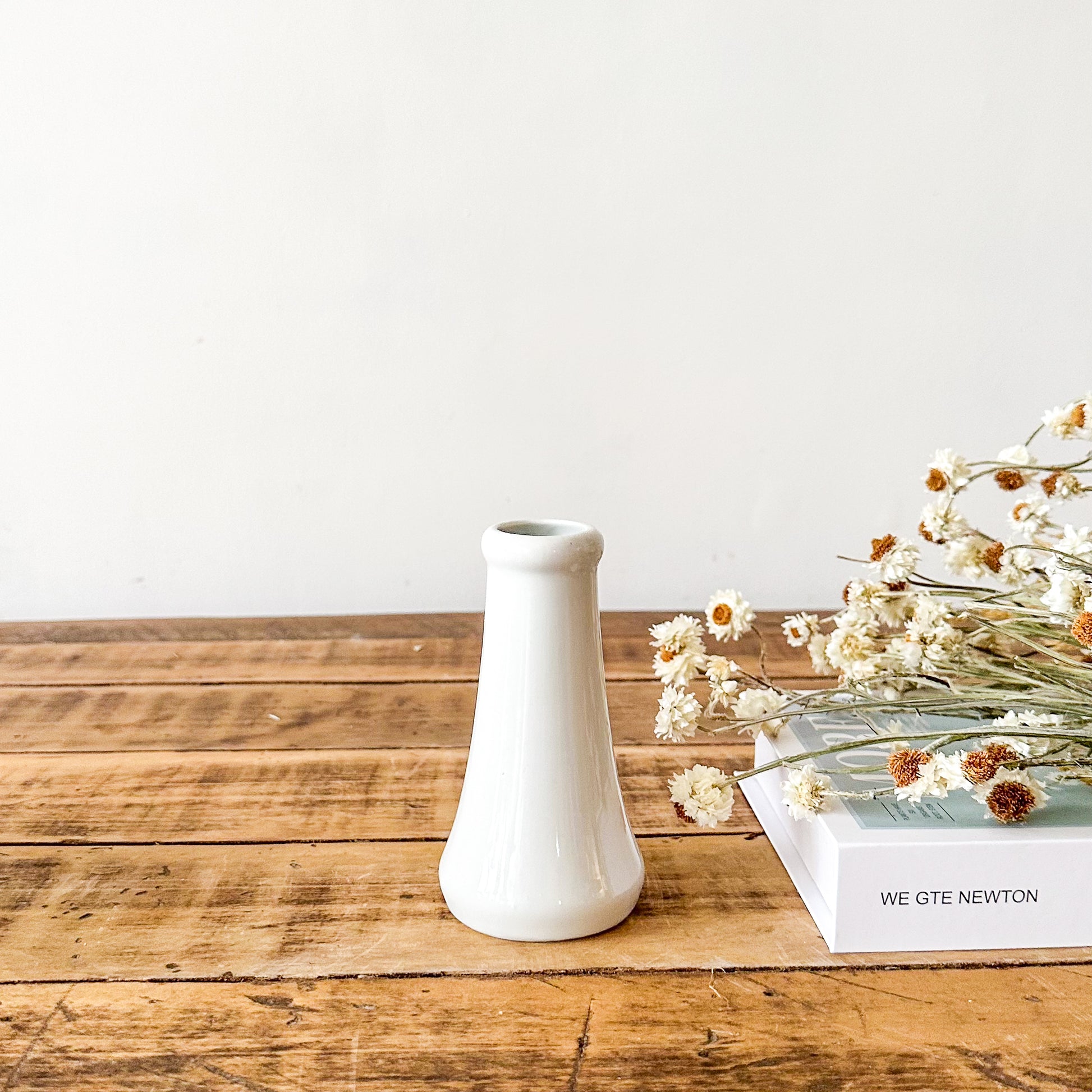 Mini Florero Solitario Cerámica Blanca Florero Frank Home Chile