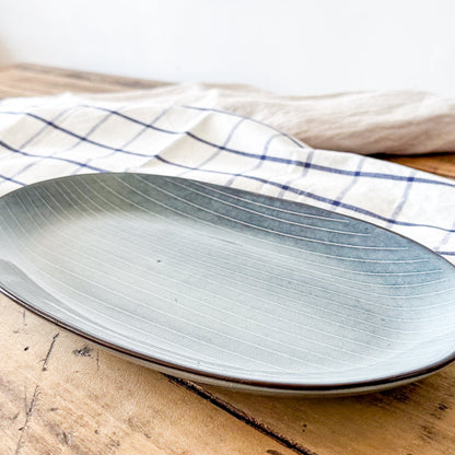 Bandeja de Cerámica a Rayas bandeja Frank Home Chile