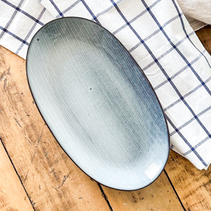 Bandeja de Cerámica a Rayas bandeja Frank Home Chile