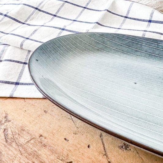 Bandeja de Cerámica a Rayas bandeja Frank Home Chile