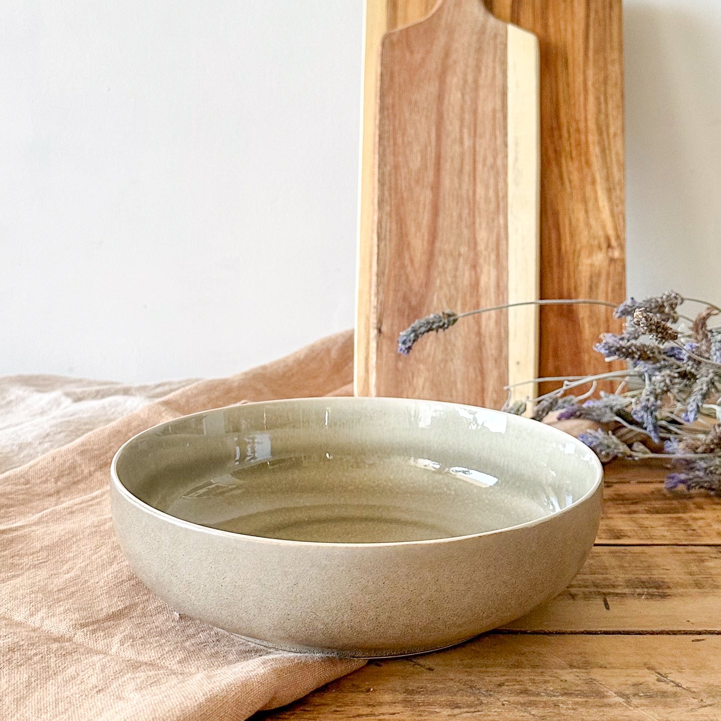 Fuente Cerámica Verde Destonalizada Mediana 22 cm Bowl Ensaladera Frank Home Chile