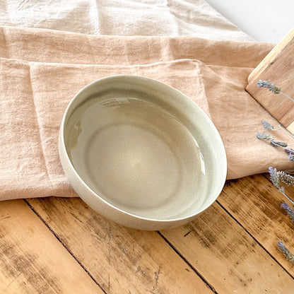 Fuente Cerámica Verde Destonalizada Bowl Ensaladera Frank Home Chile