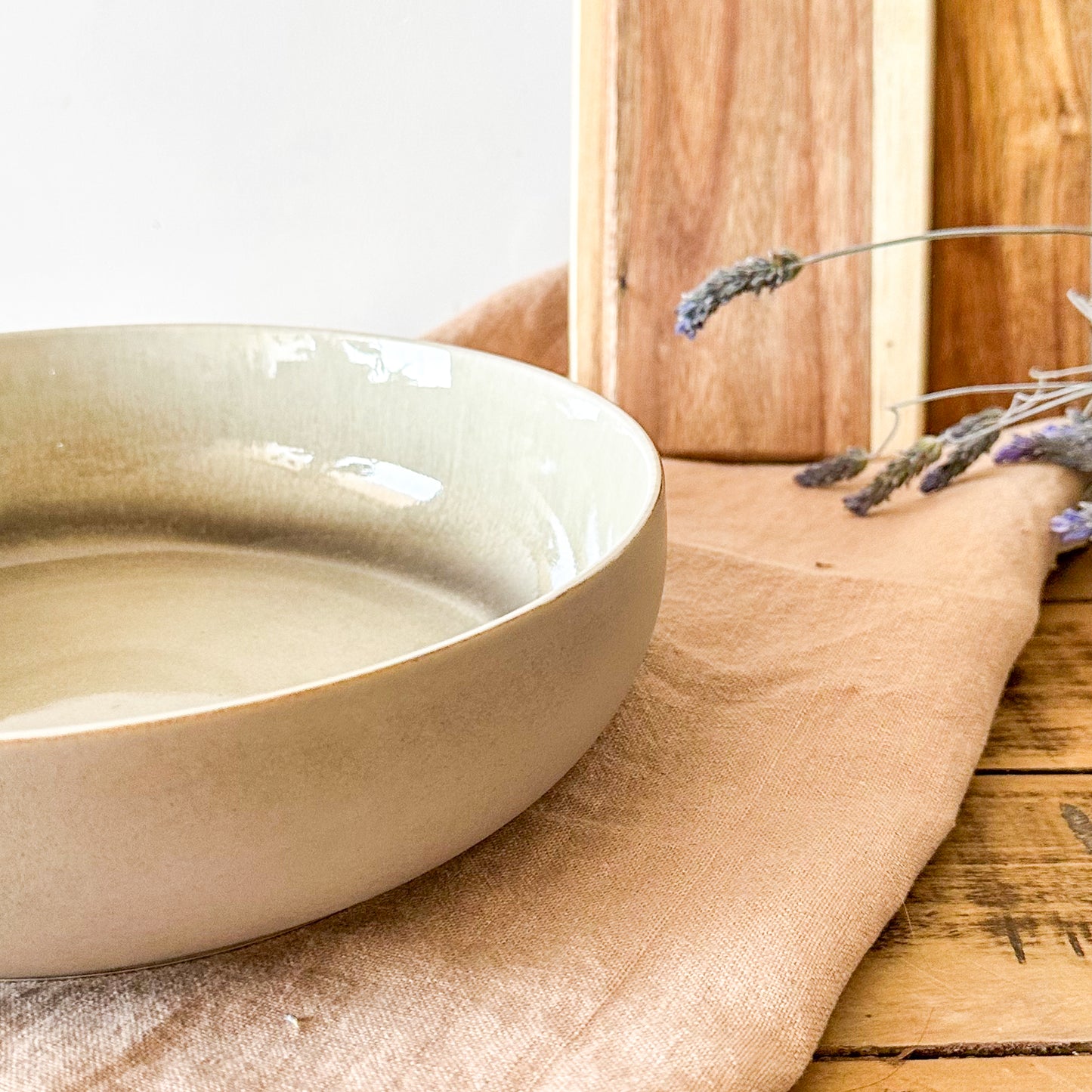 Fuente Cerámica Verde Destonalizada Bowl Ensaladera Frank Home Chile