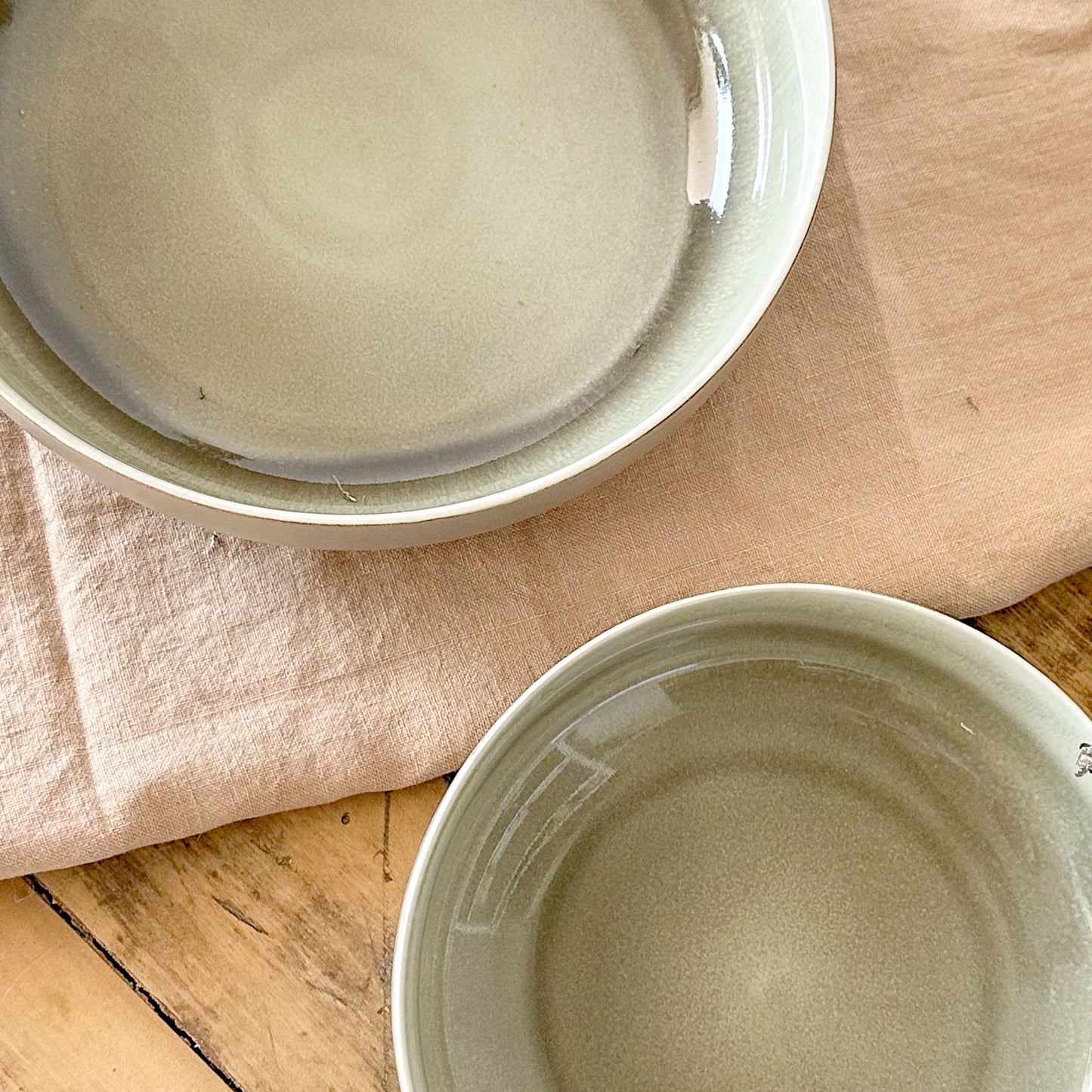 Fuente Cerámica Verde Destonalizada Bowl Ensaladera Frank Home Chile