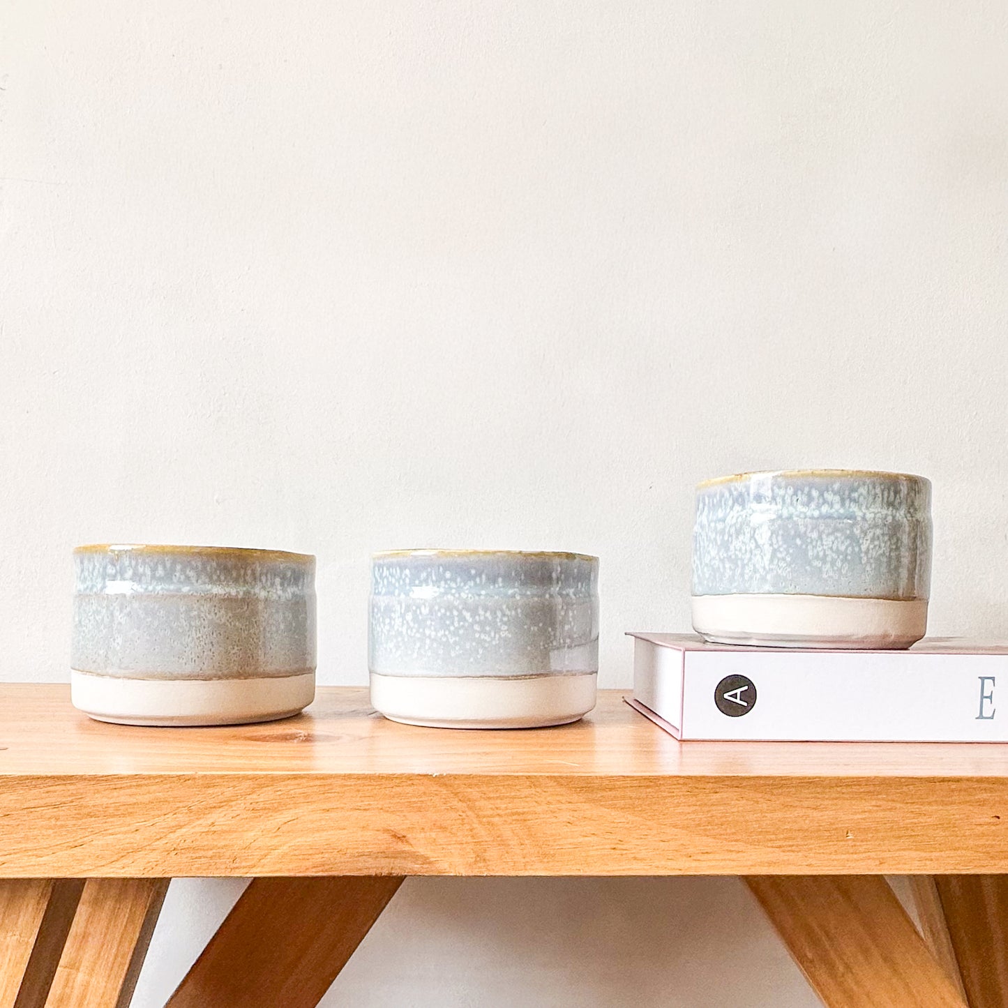 Pots Cerámica Esmaltada 12cm - Multiuso Elegante Vintage Porta Macetero Frank Home Chile