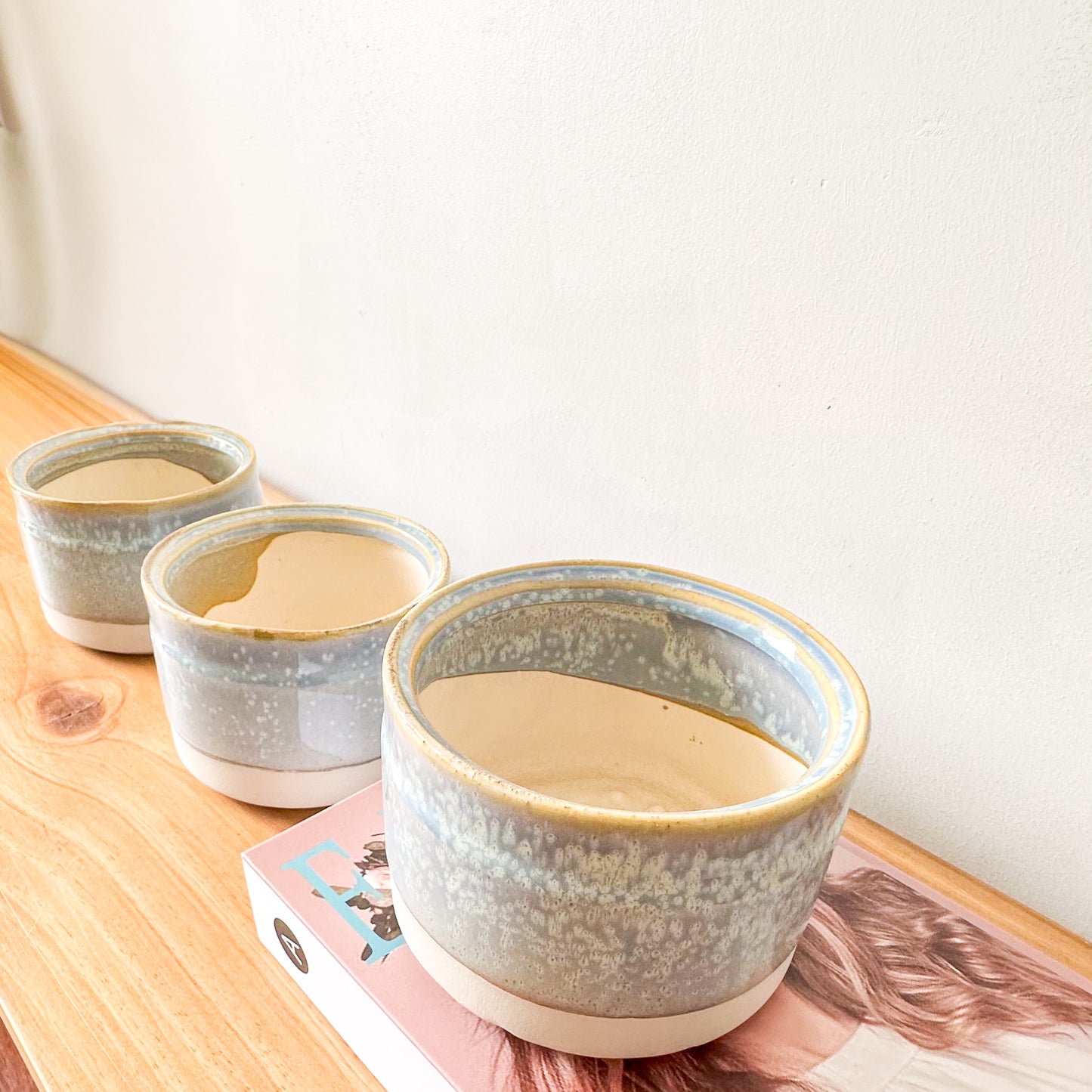 Pots Cerámica Esmaltada 12cm - Multiuso Elegante Vintage Porta Macetero Frank Home Chile