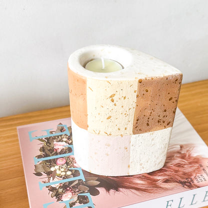 Porta Vela Cerámica Pintada a Mano 12.5cm - Diseño Artesanal Porta Vela Frank Home Chile