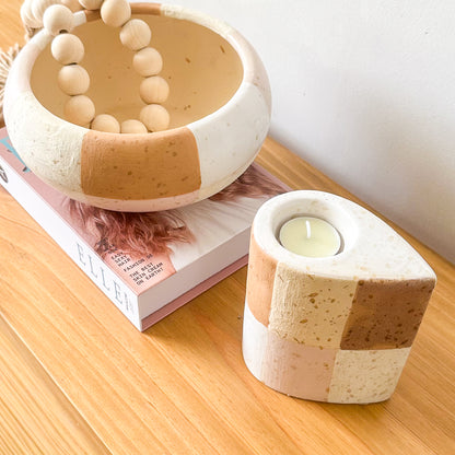 Porta Vela Cerámica Pintada a Mano 12.5cm - Diseño Artesanal Porta Vela Frank Home Chile