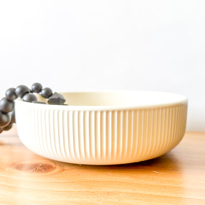 Fuente Cerámica Blanca acanalada Fuente Frank Home Chile