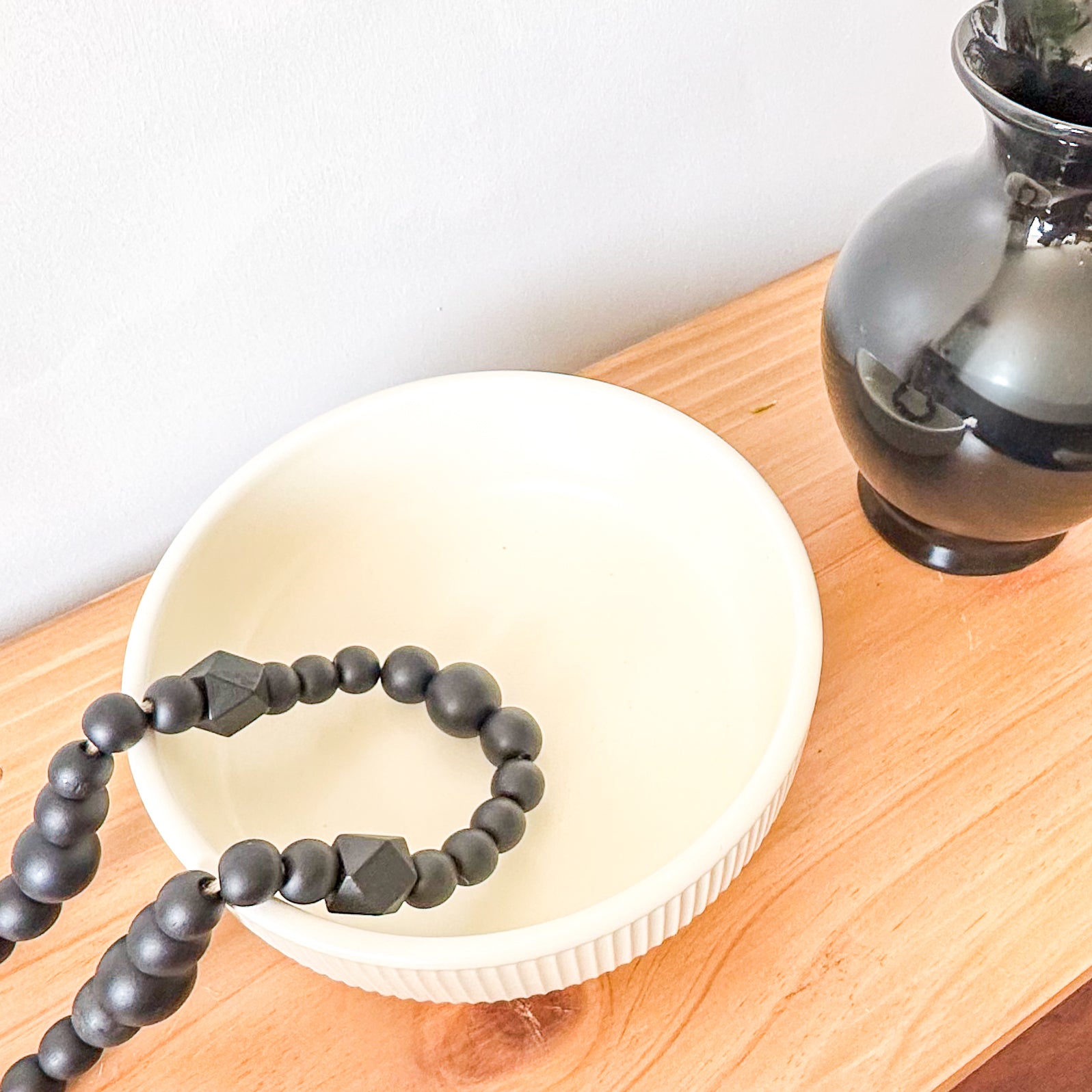 Fuente Cerámica Blanca acanalada Fuente Frank Home Chile