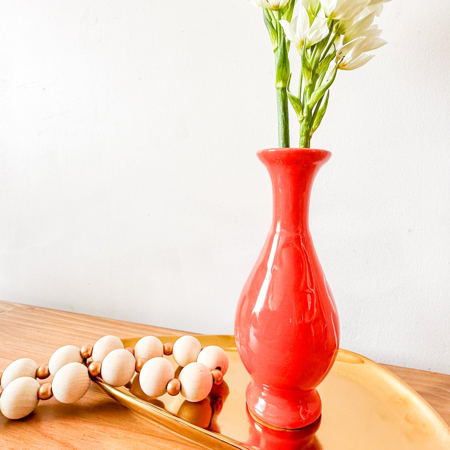 Florero Cerámica Esmaltada Coral 21cm - Diseño Sofisticado Florero Frank Home Chile