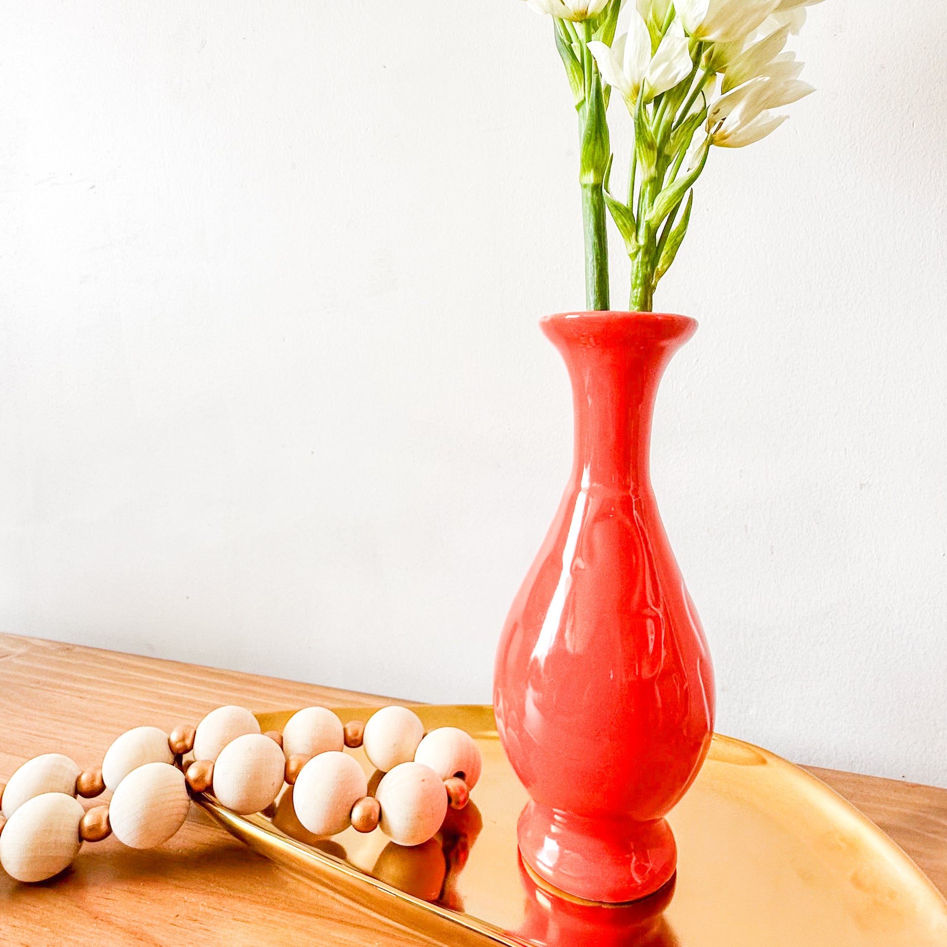 Florero Cerámica Esmaltada Coral 21cm - Diseño Sofisticado Florero Frank Home Chile