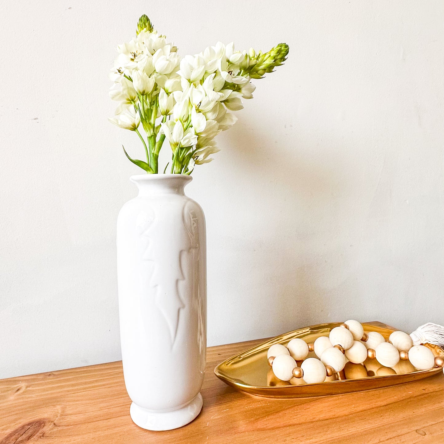 Florero Cerámica Esmaltada Hoja 25cm - Relieve Elegante Florero Frank Home Chile