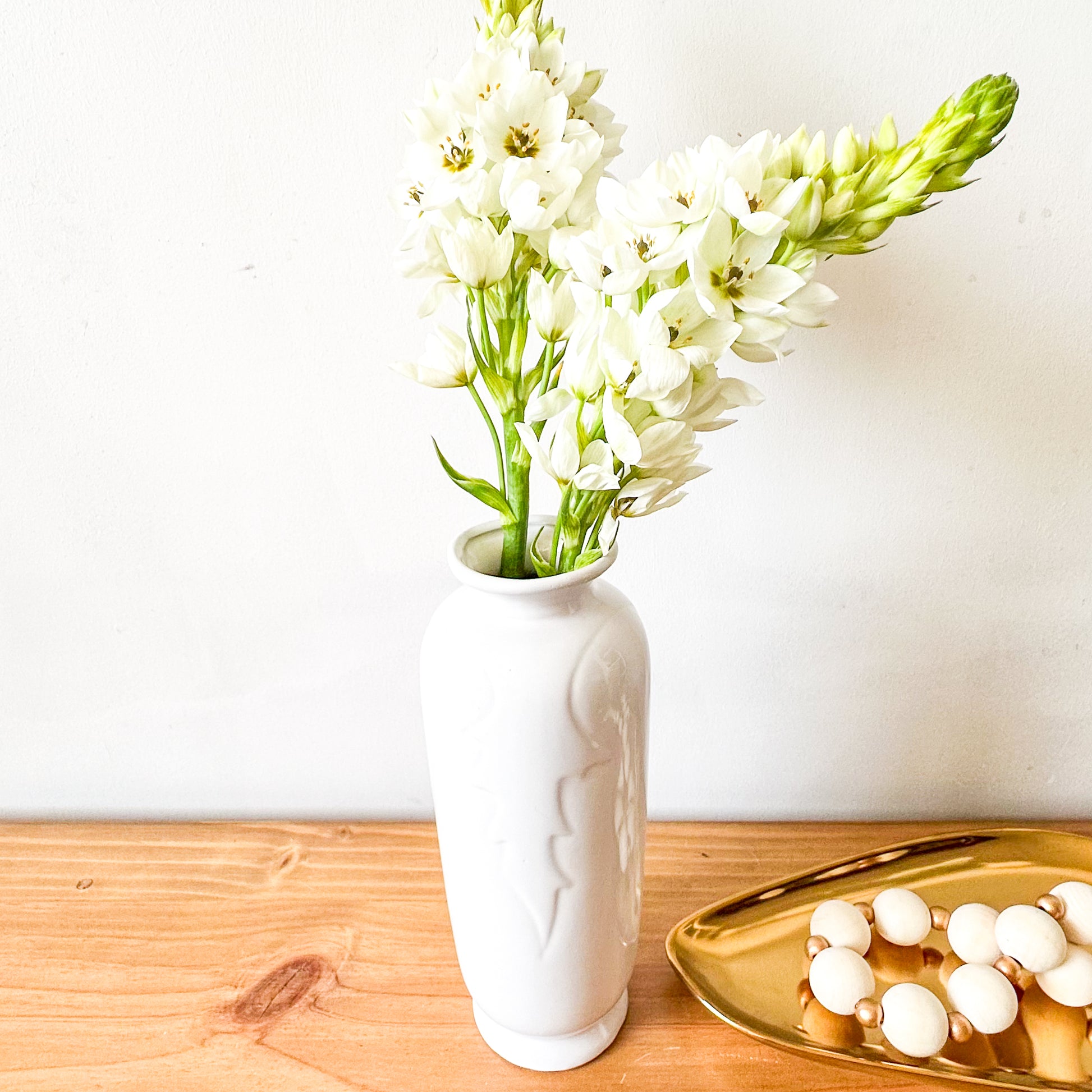 Florero Cerámica Esmaltada Hoja 25cm - Relieve Elegante Florero Frank Home Chile