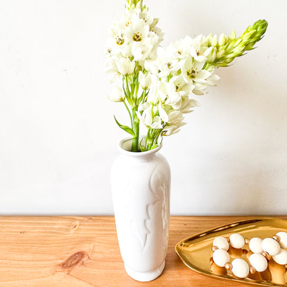 Florero Cerámica Esmaltada Hoja 25cm - Relieve Elegante Florero Frank Home Chile