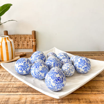 Esferas Decorativas Cerámica Floreada 7 y 9 cm Adorno Frank Home Chile