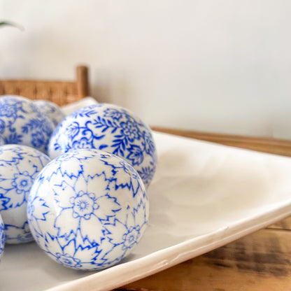 Esferas Decorativas Cerámica Floreada 7 y 9 cm 7 cm Adorno Frank Home Chile