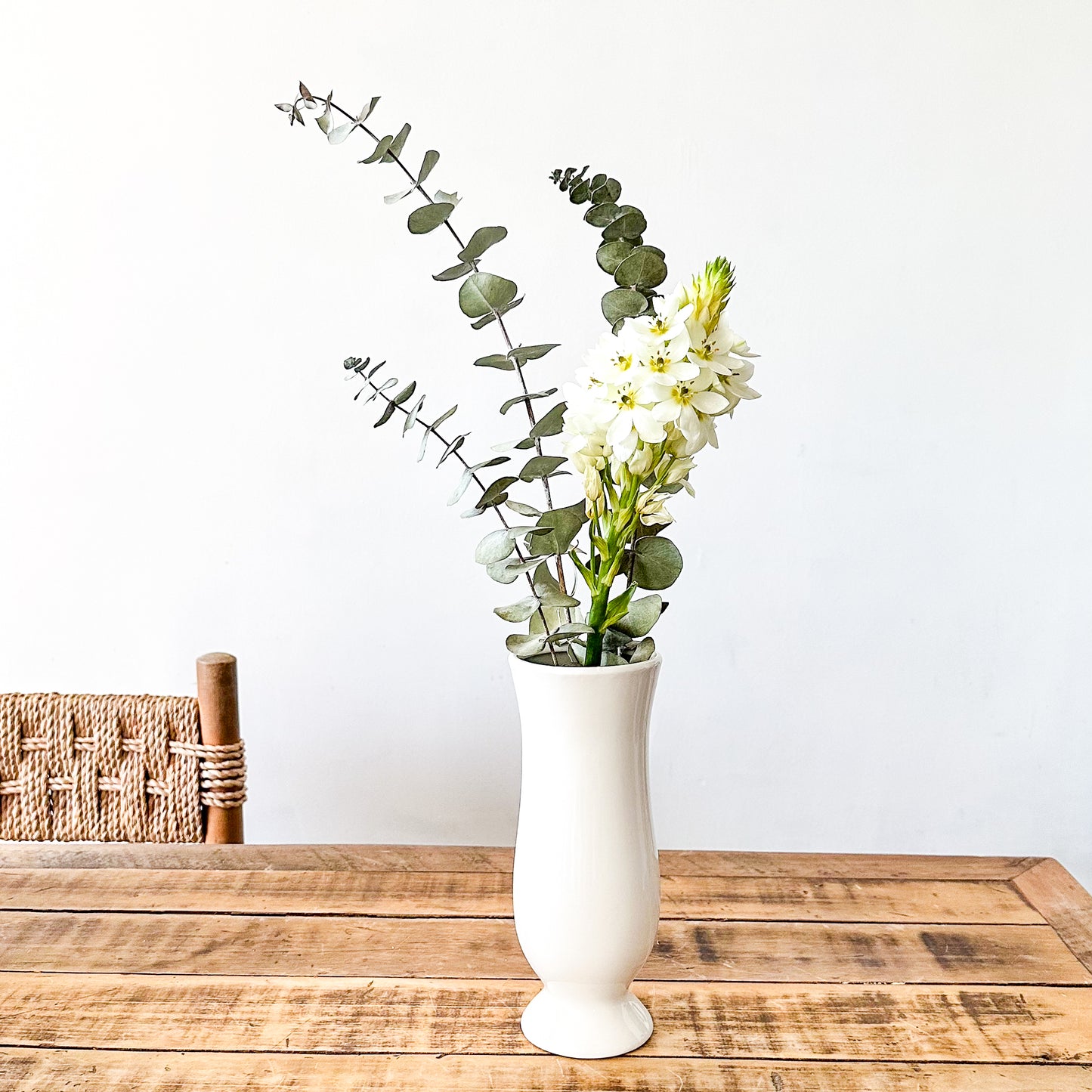 Florero Copa Cerámica Esmaltada 25cm - Diseño Clásico Elegante Florero Frank Home Chile