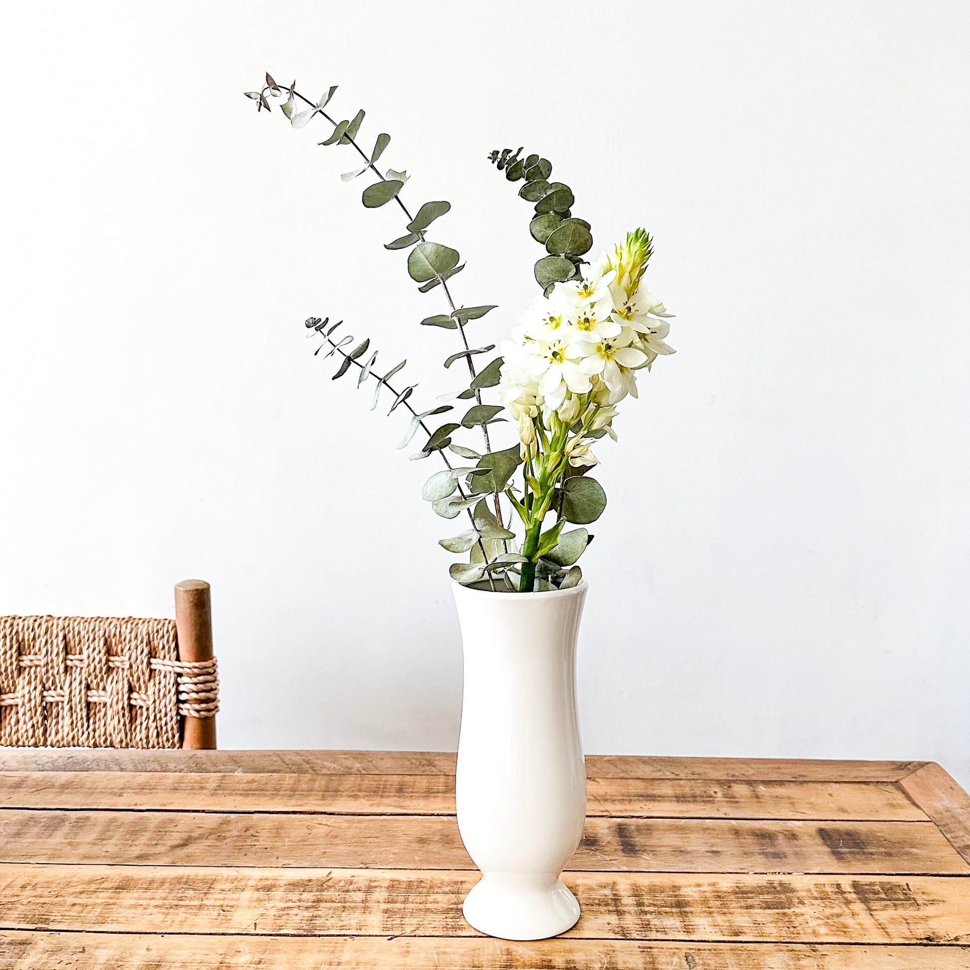 Florero Copa Cerámica Esmaltada 25cm - Diseño Clásico Elegante Florero Frank Home Chile