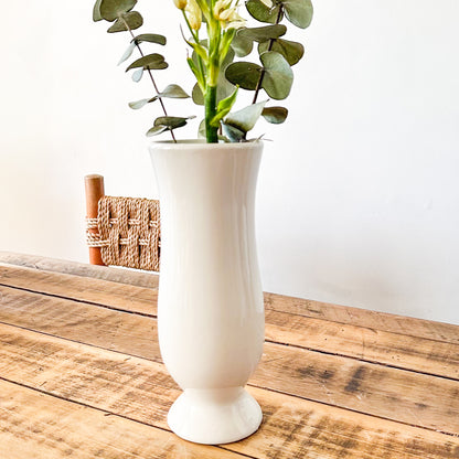 Florero Copa Cerámica Esmaltada 25cm - Diseño Clásico Elegante Florero Frank Home Chile