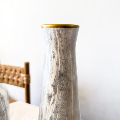 Florero textura mármol ribete dorado Florero Frank Home Chile