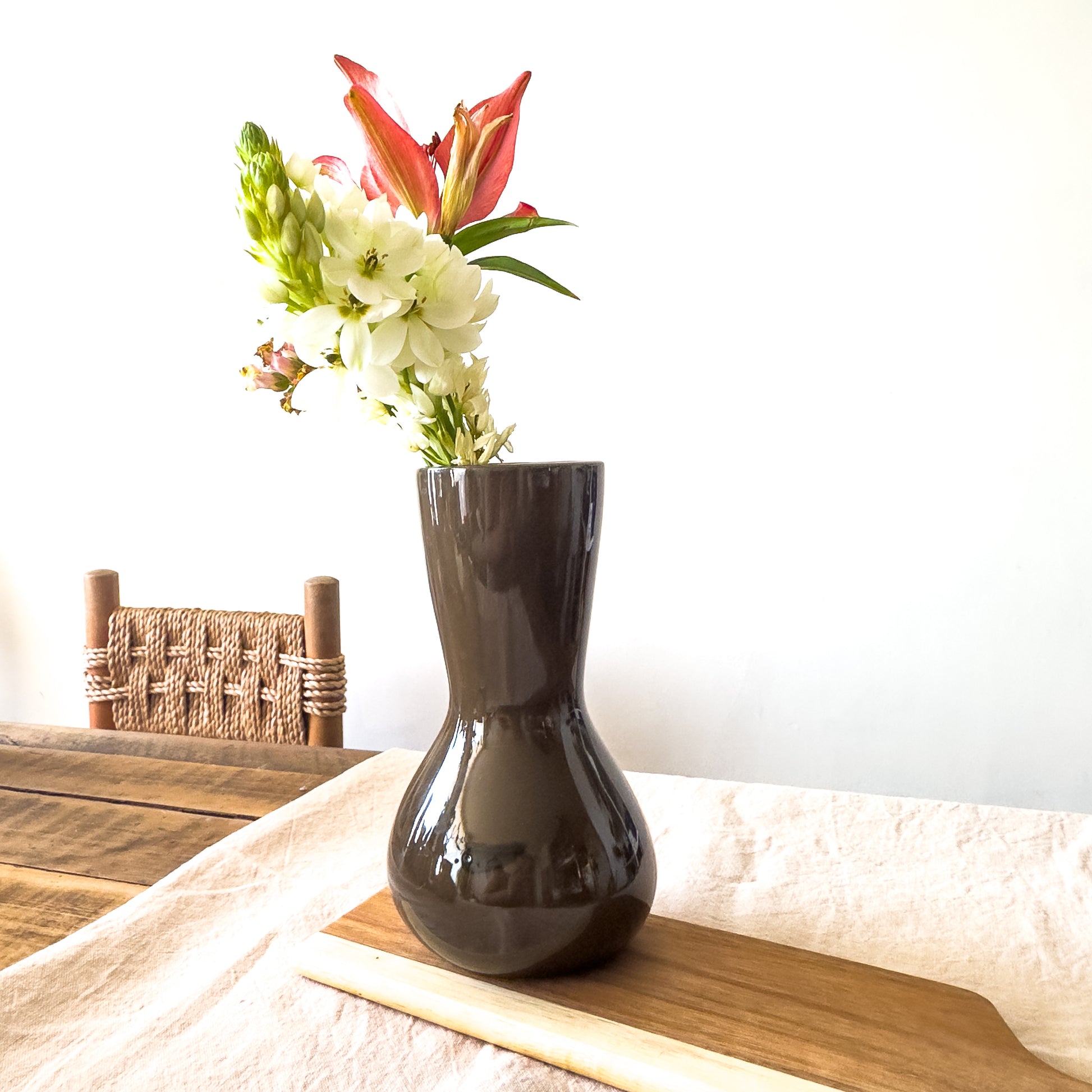 Florero Cerámica Café Moro Esmaltada - 3 Tamaños Disponibles Florero Frank Home Chile