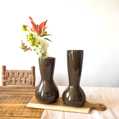 Florero Cerámica Café Moro Esmaltada - 3 Tamaños Disponibles Florero Frank Home Chile