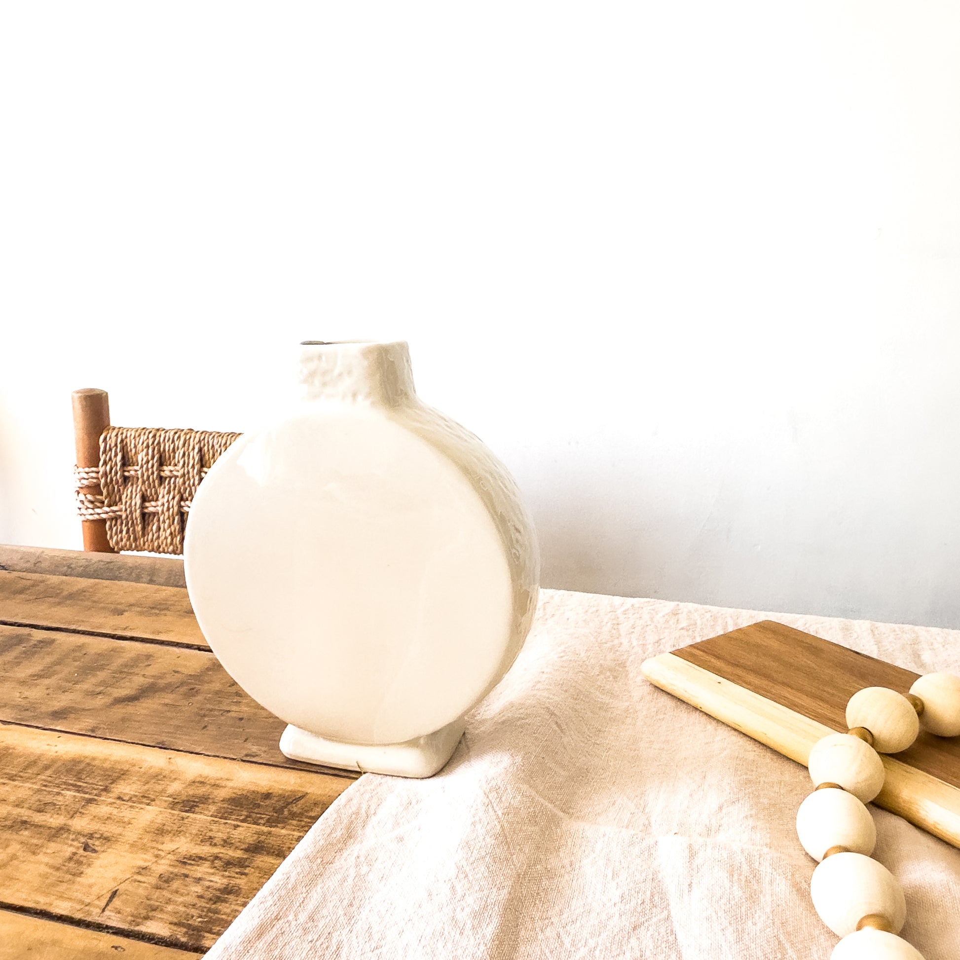 Florero Cerámica Esmaltada Redondo 20cm - Textura Definida Florero Frank Home Chile