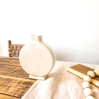 Florero Cerámica Esmaltada Redondo 20cm - Textura Definida Florero Frank Home Chile