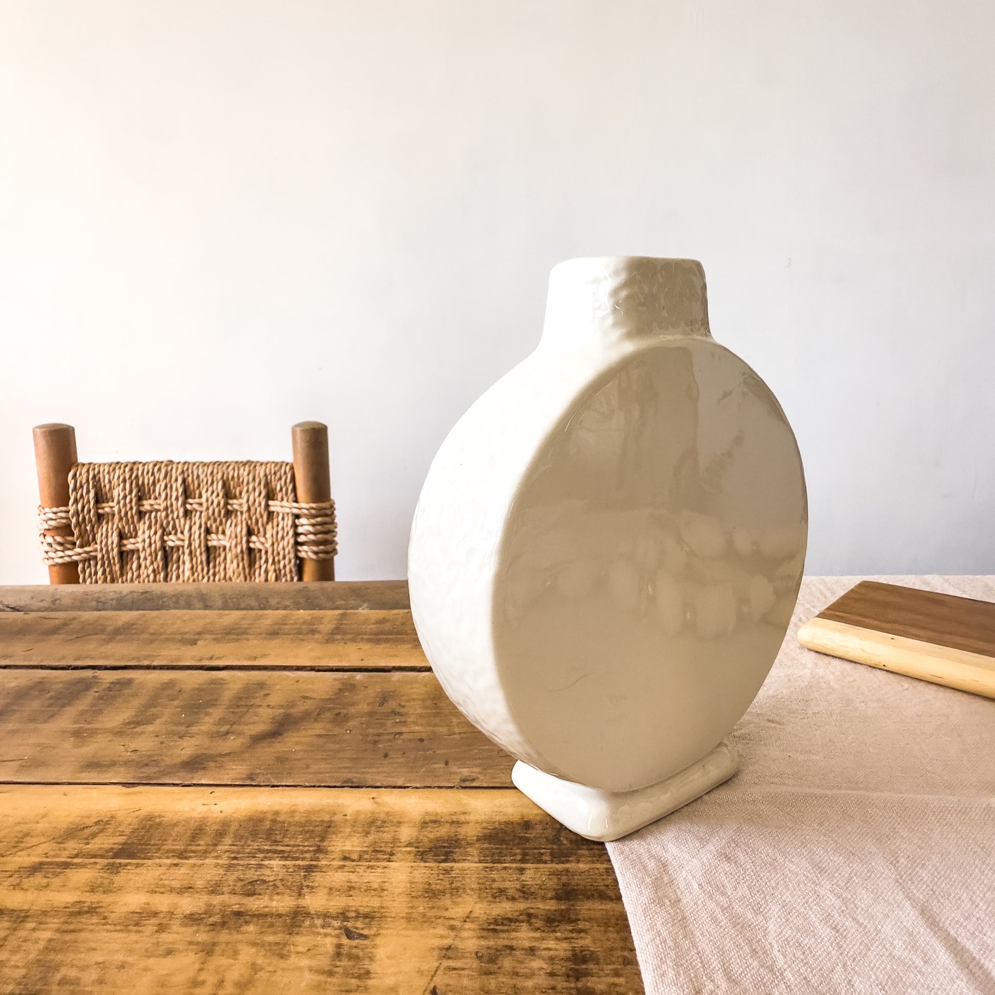 Florero Cerámica Esmaltada Redondo 20cm - Textura Definida Florero Frank Home Chile