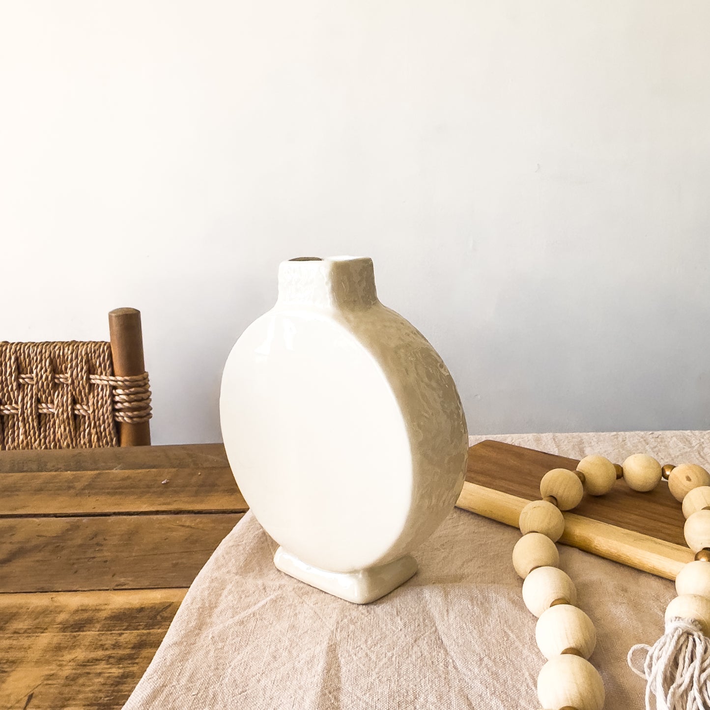 Florero Cerámica Esmaltada Redondo 20cm - Textura Definida Florero Frank Home Chile