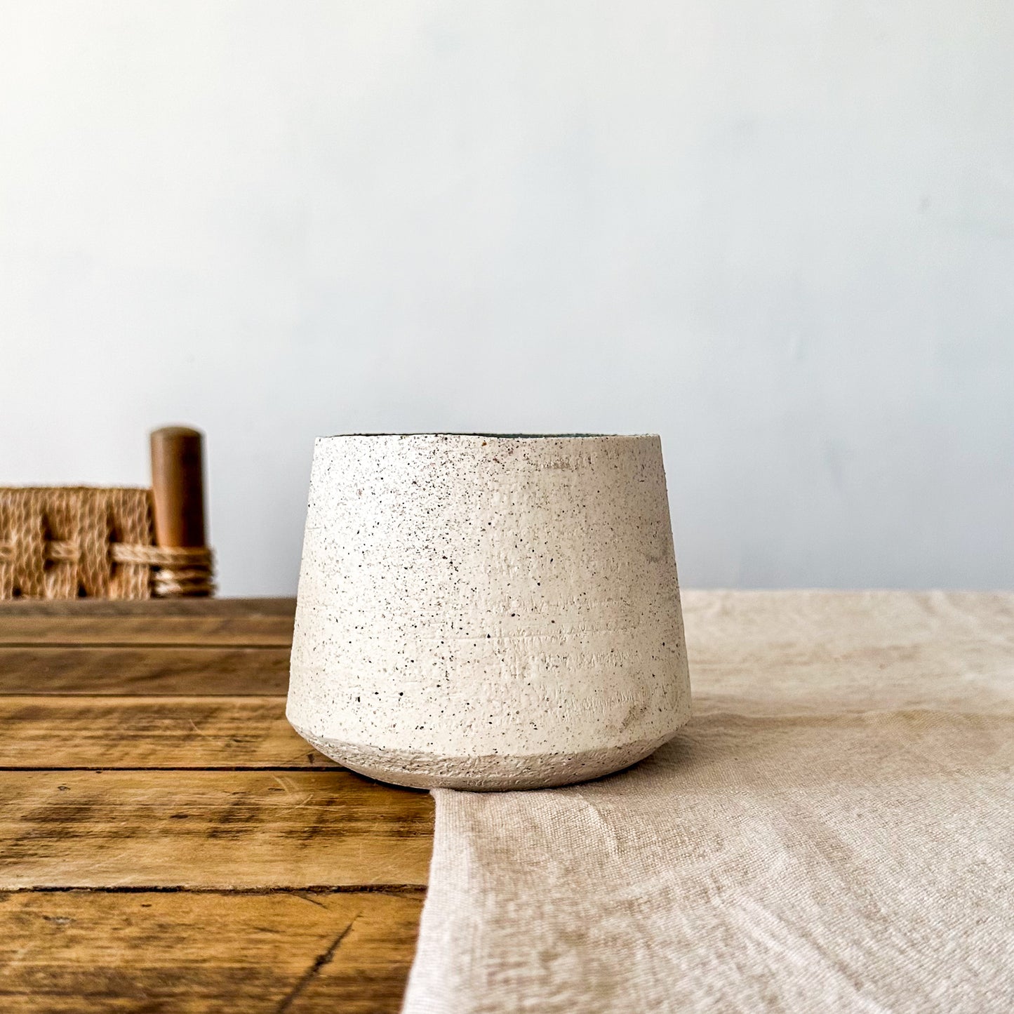 Porta Macetero Cerámica Interior Azul - Diseño Elegante 3 Tamaños Porta Macetero Frank Home Chile