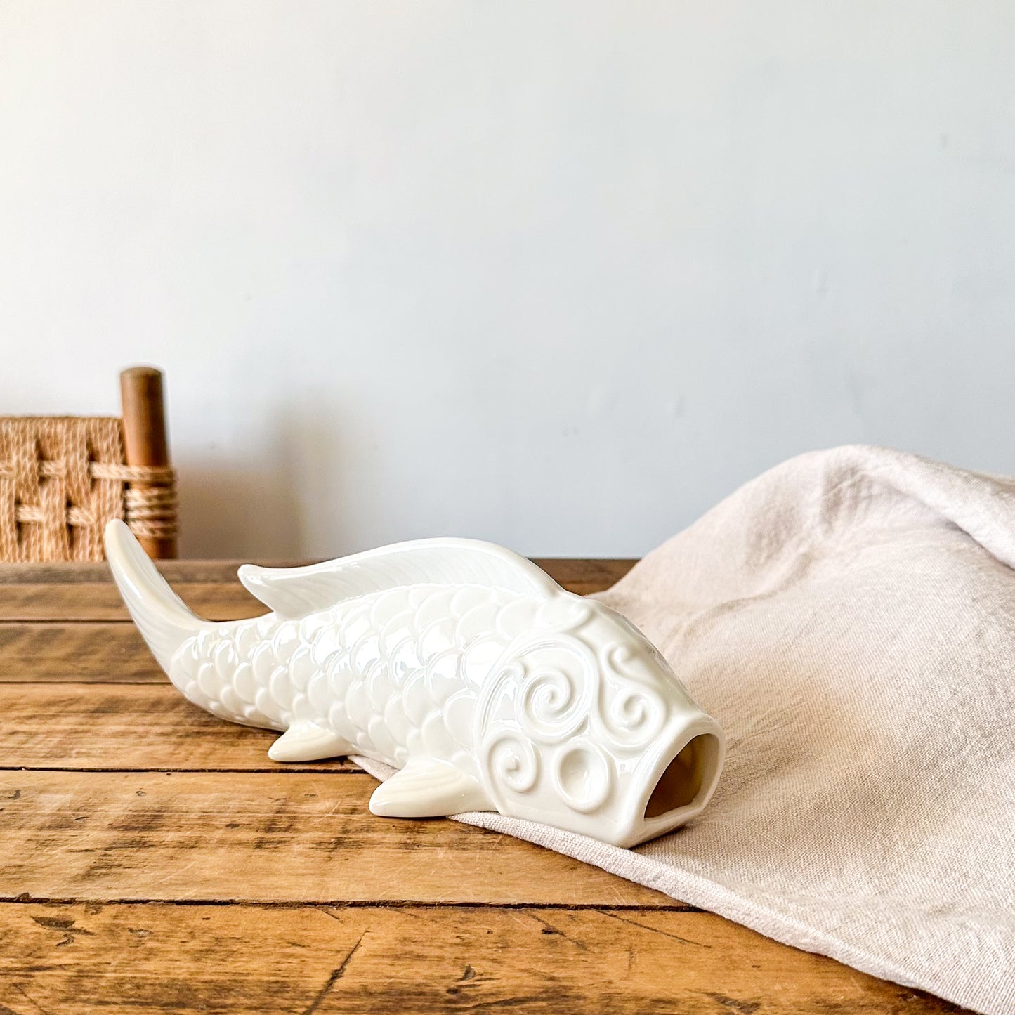 Pez Decorativo Cerámica Esmaltada 31cm - Acabado Brillante Adorno Frank Home Chile