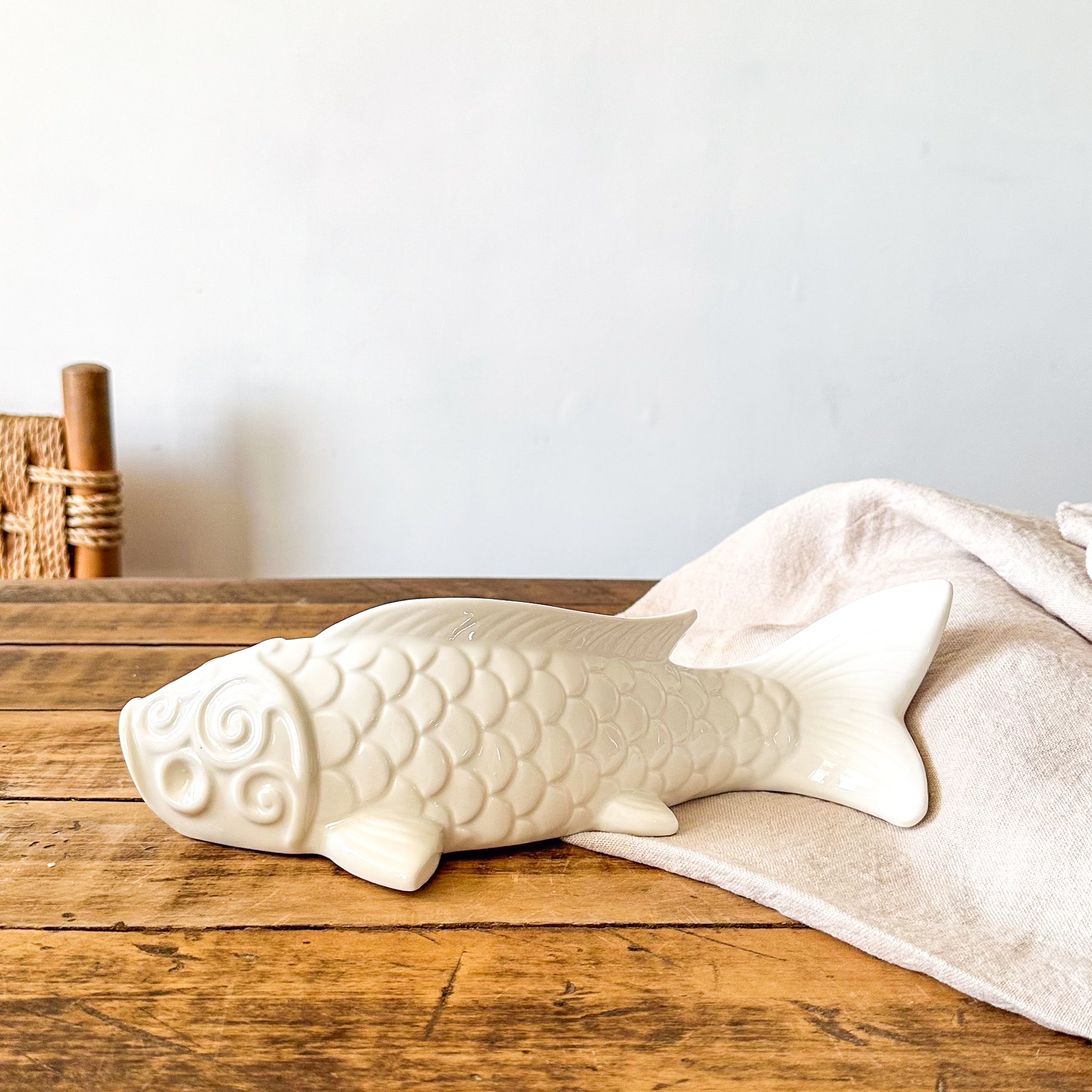 Pez Decorativo Cerámica Esmaltada 31cm - Acabado Brillante Adorno Frank Home Chile