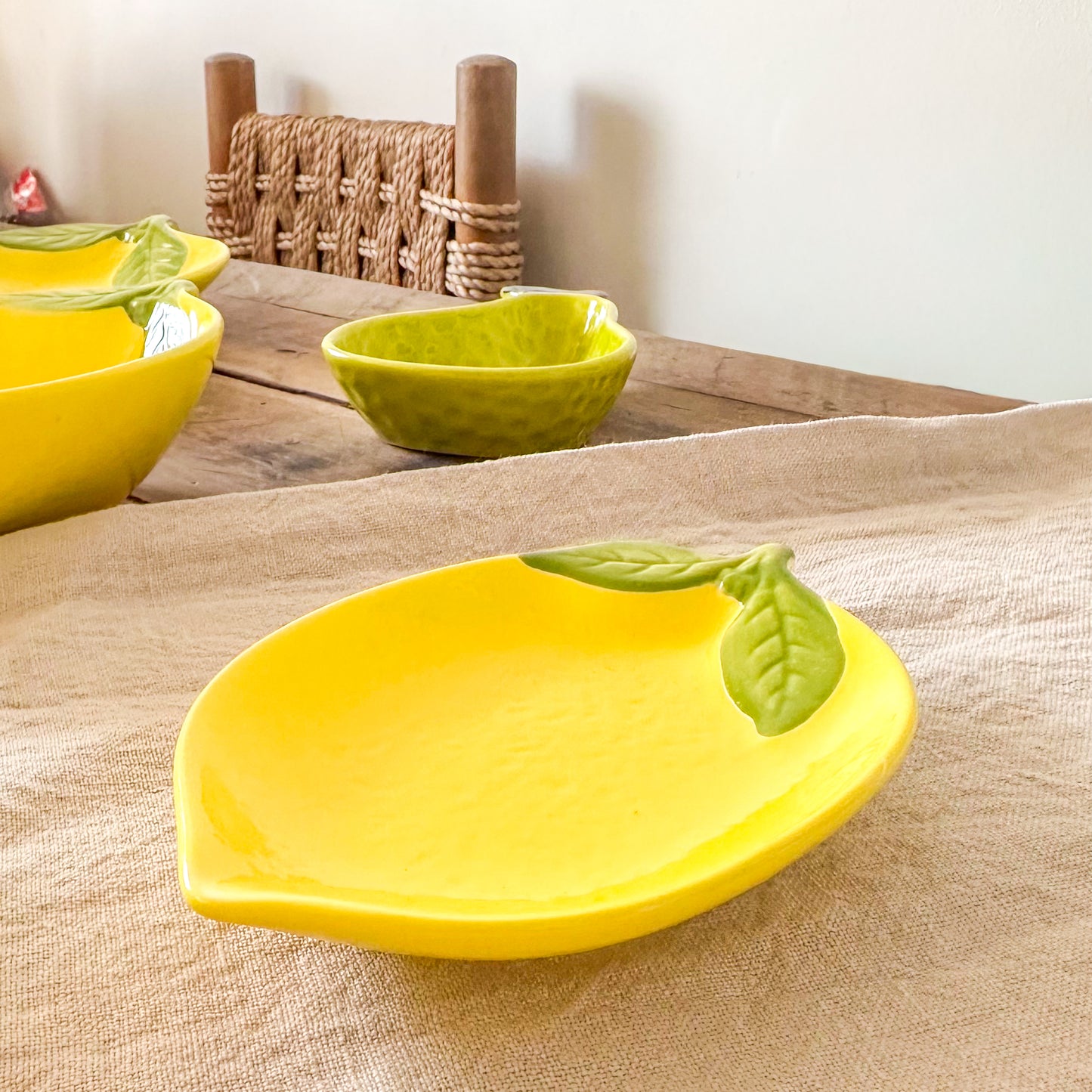 Platillo Cerámica Limón - Diseño Fresco 2 Tamaños Grande Frank Home Chile