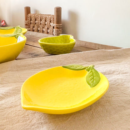 Platillo Cerámica Limón - Diseño Fresco 2 Tamaños Grande Frank Home Chile