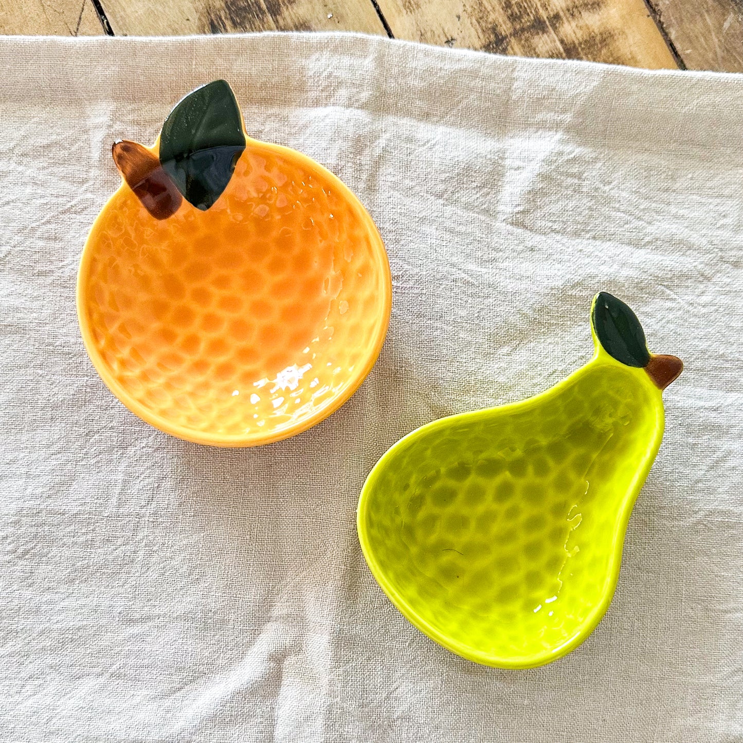 Set Pocillos Cerámica Pera y Naranja - Diseño Frutal pocillo Frank Home Chile